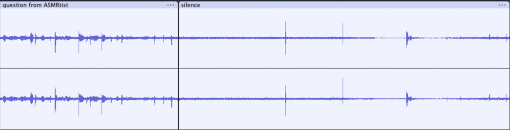 Full waveform of audio clip selected for silence analysis